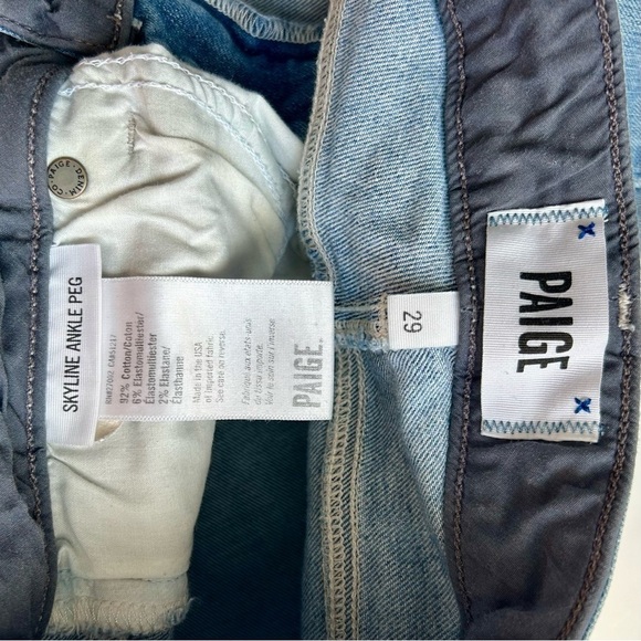 Paige Skyline Ankle Peg Jeans in Light Whitley Wash Size 29 - Picture 7 of 7